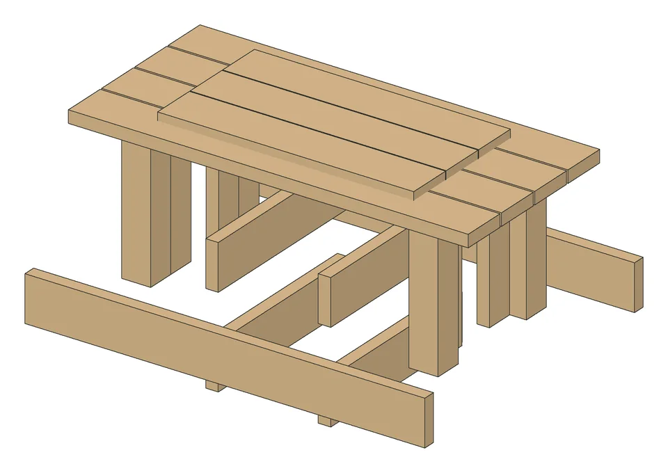 The parts of the Farmhouse Coffee Table, laid out