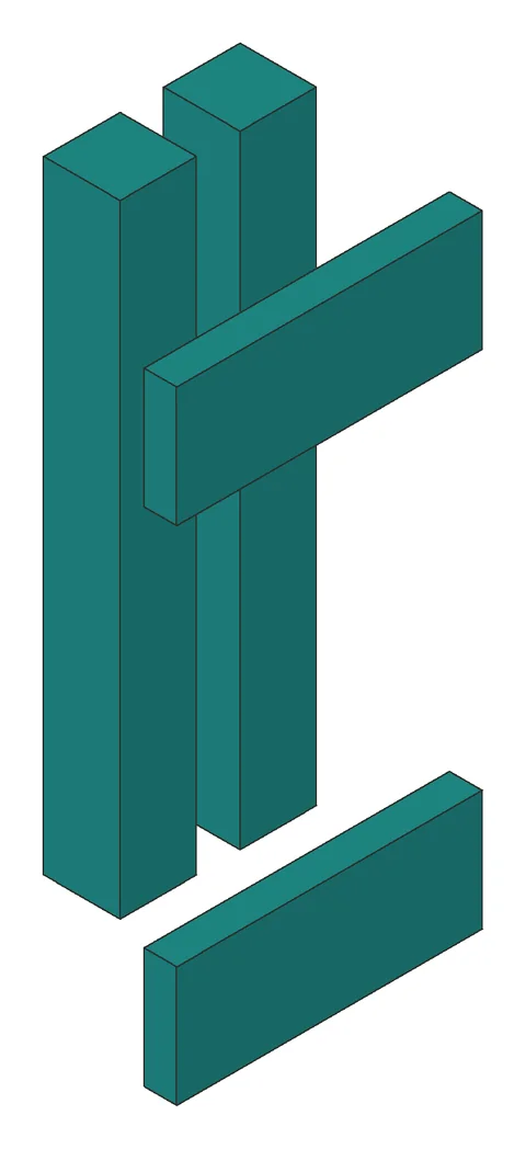 A step from the Narrow Console Table manual: the new part in teal