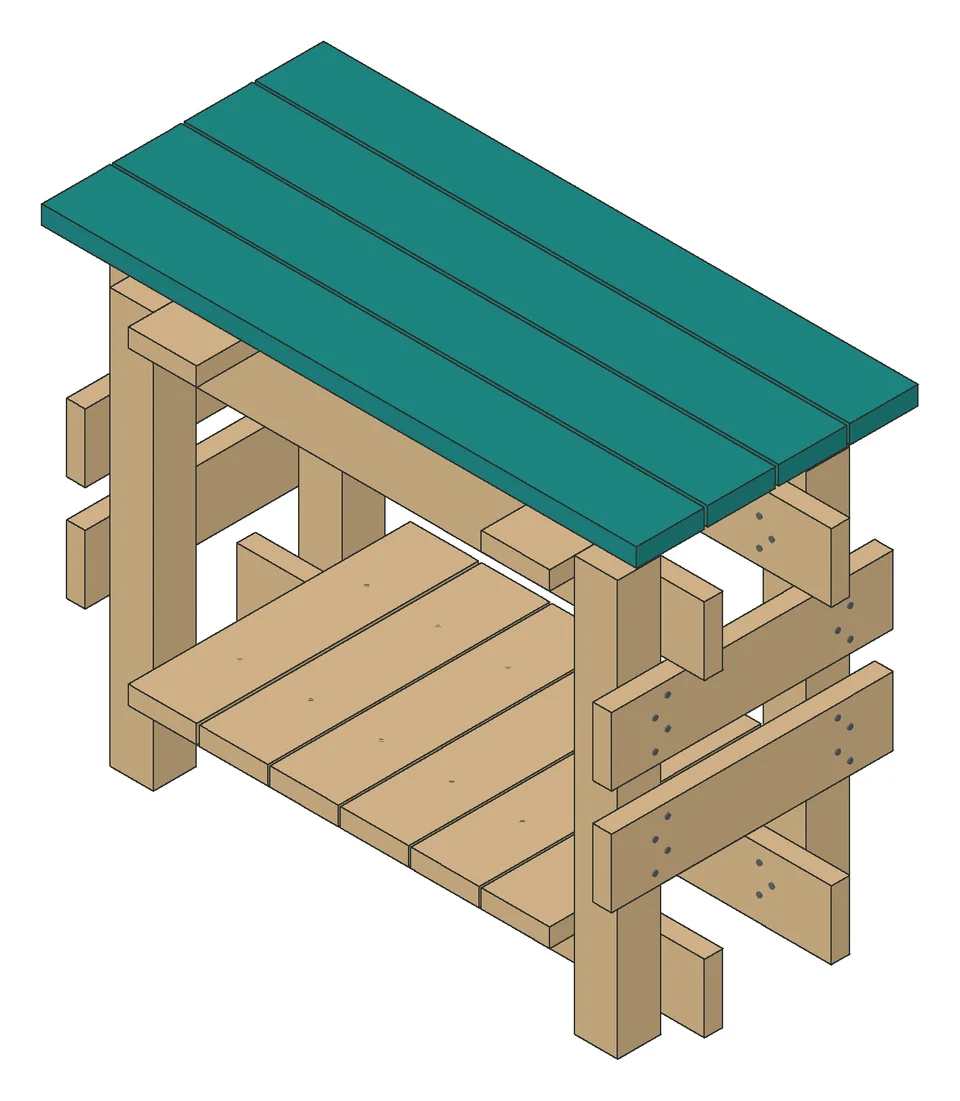 A step from the Potting Bench manual: the new part in teal